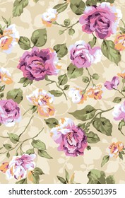 flower pattern textile design illustration