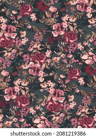 flower pattern textile design illustration