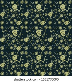 flower pattern textile print art vector