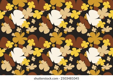 Flower Pattern Textile Seamless Fabric Vector Texture Flower Background Abstract Design Watercolour Fashion Nature Vintage Art