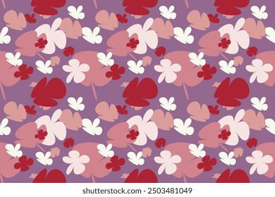 Flower Pattern Textile Seamless Fabric Vector Texture Flower Background Abstract Design Watercolour Fashion Nature Vintage Art