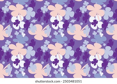 Flower Pattern Textile Seamless Fabric Vector Texture Flower Background Abstract Design Watercolour Fashion Nature Vintage Art