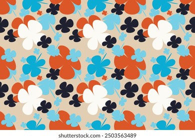 Patrón de flores Textil Tela sin costuras Textura de Vector Fondo de flores Diseño Abstractas Acuarela Moda Naturaleza Antiguas Arte