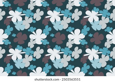 Flower Pattern Textile Seamless Fabric Vector Texture Flower Background Abstract Design Watercolour Fashion Nature Vintage Art