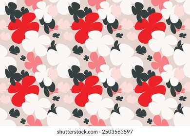 Flower Pattern Textile Seamless Fabric Vector Texture Flower Background Abstract Design Watercolour Fashion Nature Vintage Art
