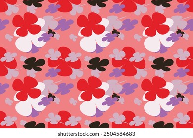 Flower Pattern Textile Seamless Fabric Vector Texture Flower Background Abstract Design Watercolour Fashion Nature Vintage Art
