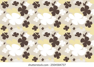 Flower Pattern Textile Seamless Fabric Vector Texture Flower Background Abstract Design Watercolour Fashion Nature Vintage Art