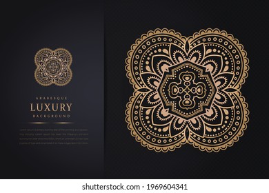 Flower pattern tiles set, Intricate floral ornament, Round decorative elements, Luxury mandala background with pattern arabic islamic east style for Wedding card