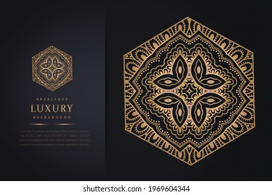 Flower pattern tiles set. Intricate floral ornament. Round decorative elements Luxury mandala background with arabesque pattern arabic islamic east style, book cover.