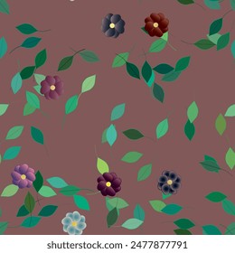 Patrón de flores, Arte vectorial, hoja sin costuras, naturaleza de fondos, patrón floral, textura sin costuras, patrón de ornamento, diseño de Vector, silueta de hoja, hojas aisladas, patrón de pétalos