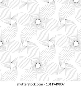 flower pattern vector, black line graphic pattern abstract vector background. Modern stylish texture.