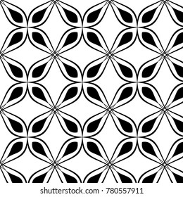 flower pattern vector, black line graphic pattern abstract vector background. Modern stylish texture.