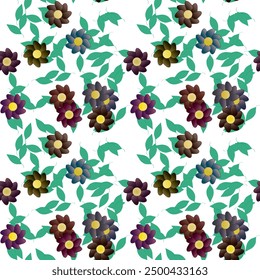 Patrón de flores, diseño de Vector, Vector abstracto, patrón ornamental, patrón de pétalos, patrón sin fisuras Vector, hojas aisladas, diseño floral, primavera de flores, fondo de hojas, fondo de flores