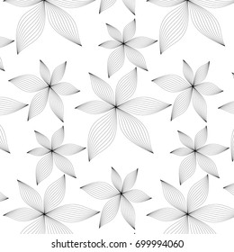 flower pattern vector with different shape, black line graphic pattern abstract vector background. Modern stylish texture.