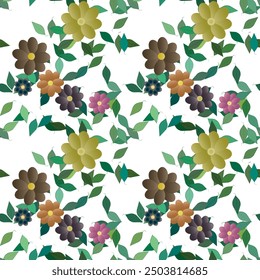 Patrón de flores, flores de Vector, patrón floral, patrón ornamental, flores aisladas, diseño de Vector, flores de primavera, Vector floral, patrón floral sin fisuras, fondo de hojas