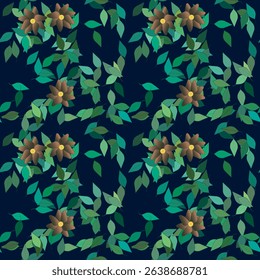 Flower pattern, vector flowers, leafs isolated, nature backgrounds, seamless pattern vector, flowers background, pattern design, background design, vector design, leafs vector