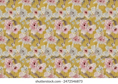 flower pattern in vector form for printing , seamless , repeat flower on a background .
