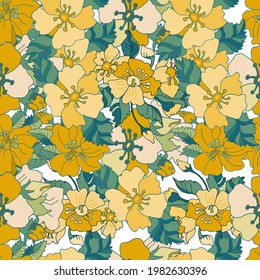 Flower pattern vector green tide of Schappan under sail trend colors 2021