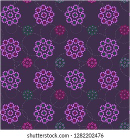 flower pattern vector with flower heart shape
