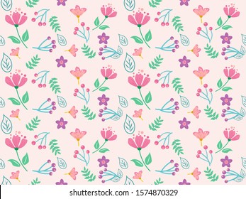 
Flower pattern, Vector illustration of a beautiful floral bouqu, Ditsy floral background or wallpaper, fabric, Liberty style 