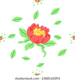 Ilustración vectorial de patrón de flor. El concepto floral de la flor celebra la belleza de la naturaleza El interminable diseño floral representa la vida del ciclo La decoración presenta un patrón de flores texturizado El intrincado