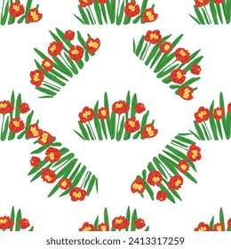 Flower pattern vector illustration. The flowery design evoked sense delicacy and femininity The flowered wallpaper created soothing and inviting atmosphere The flowering plants in garden created