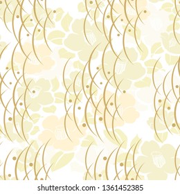 Flower pattern vector in Japanese style. Curve pattern background.