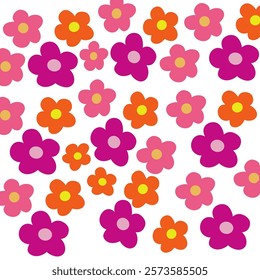 Flower pattern vector Pink Purpel Orange