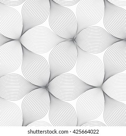 flower pattern vector, repeating linear petal of flower, monochrome stylish