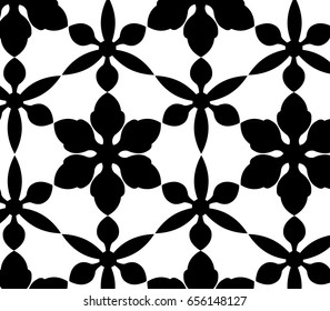 flower pattern vector, repeating linear petal of flower, monochrome stylish 