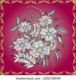 Blumenmuster. Vektor nahtlos Schönes Stoffmuster. FarbSpring Thema nahtlose Muster Hintergrund. Design von floralen Elementen
