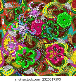 Flower pattern. vector seamless Beautiful fabric pattern. Colour Spring Theme seamless pattern Background. Flat Flower Elements Design