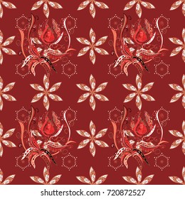 Flower pattern. Vector seamless Beautiful fabric pattern. Colour Spring Theme seamless pattern Background. Flat Flower Elements Design