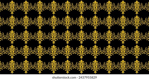 Flower pattern vector Seamless holiday golden pattern. Seamless pattern can be used for wallpaper, pattern fills, web page background, surface textures, wrapping paper. Floral textile background