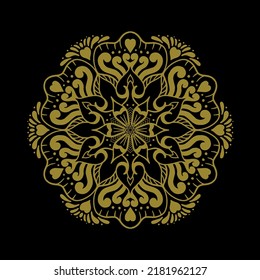 flower pattern in vintage mandala style for tattoos, fabrics or decorations and more. Vector illustration.