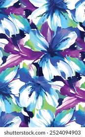 flower pattern in a watercolor style. Full name of the plant: aster. Aquarelle wild flower for background, texture, wrapper pattern, frame or border.