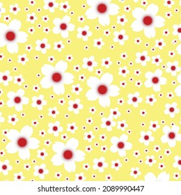 flower pattern with yellow background