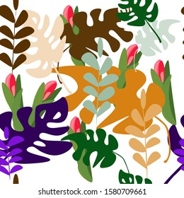 Flower pattern.Bright juicy design, a combination of colors of summer.Vector illustration.For prints, books, bags Wallpaper, textiles, postcards.