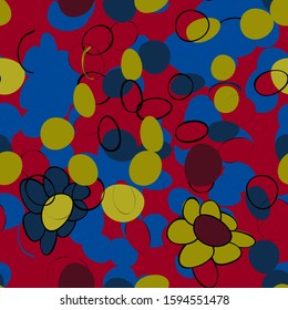 Flower pattern.Bright modern design pattern, abstract pattern combined with the background. Vector illustration.Print, web, banner, textiles, book illustrations, packaging material.
