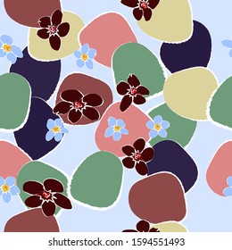 Flower pattern.Bright modern design pattern, abstract pattern combined with the background. Vector illustration.Print, web, banner, textiles, book illustrations, packaging material.
