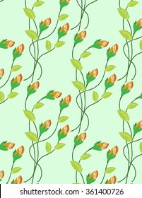  flower patterned green background