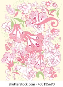 Flower patterned on yellow background