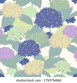 flower pattern.hydrangea illustration for fabric design, textile, wrapping paper, wallpaper. floral repeat pattern. blooming garden illustration.