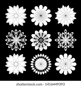 Flower patterns in black white