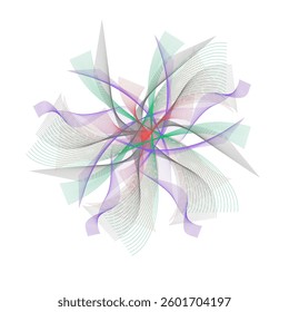Flower patterns like waves vector design in white area