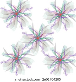 Flower patterns like waves vector design in white area