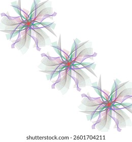 Flower patterns like waves vector design in white area
