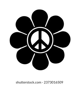 Flower peace sign black colour