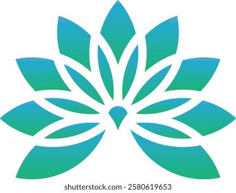 Flower peacock combination modern logo