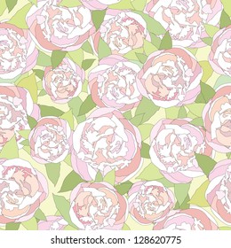  Flower peony gentle seamless background. Floral texture.